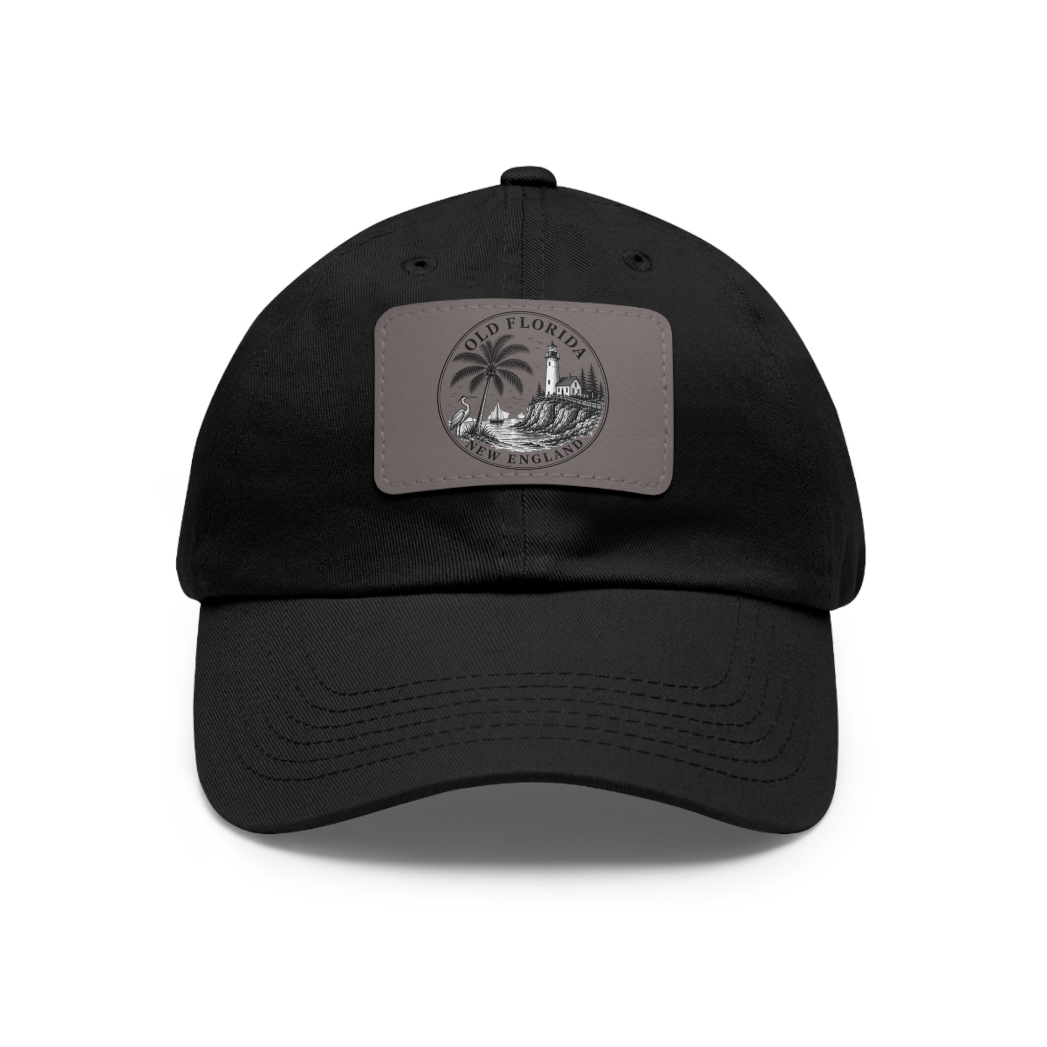 Old Florida New England Leather Patch Dad Hat