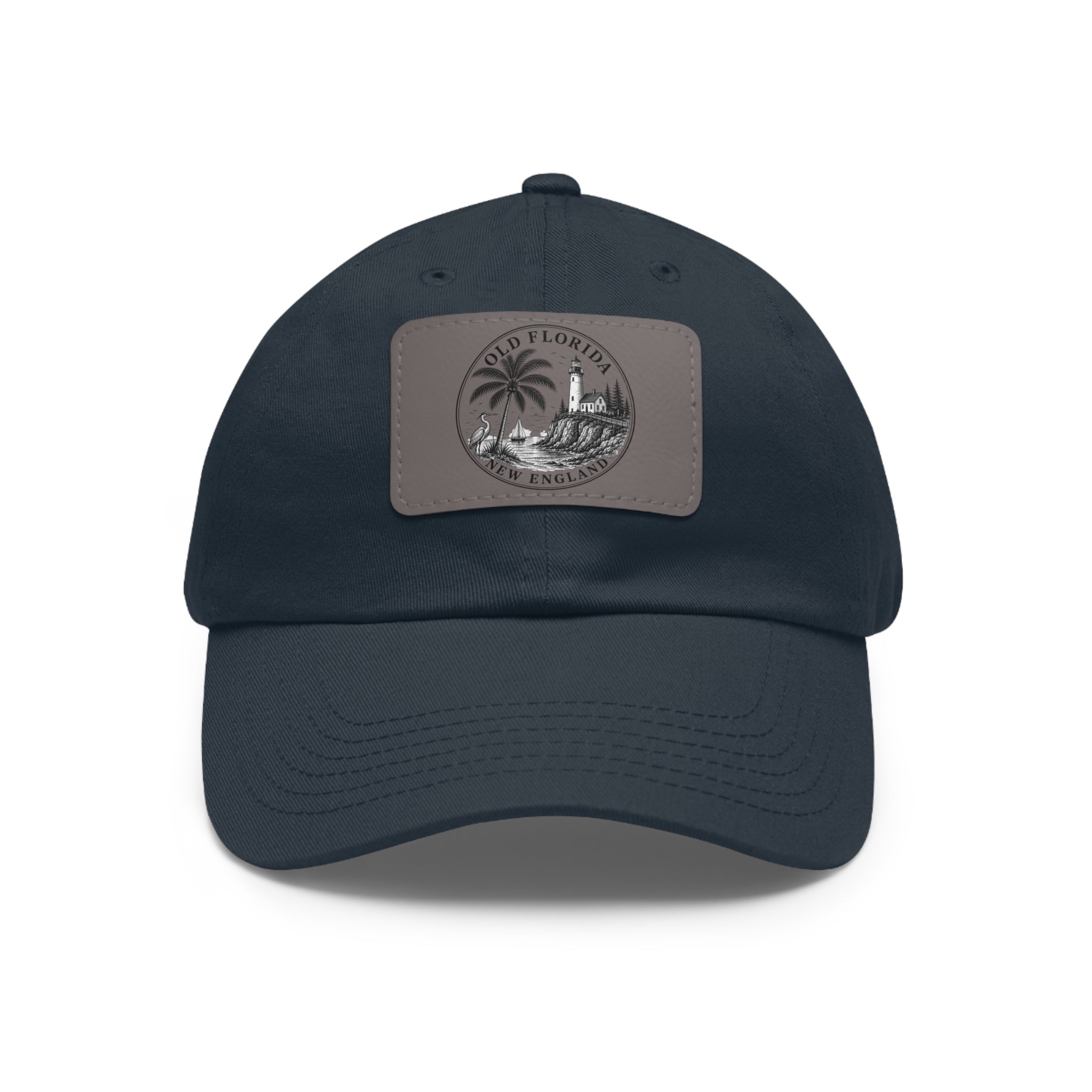 Old Florida New England Leather Patch Dad Hat