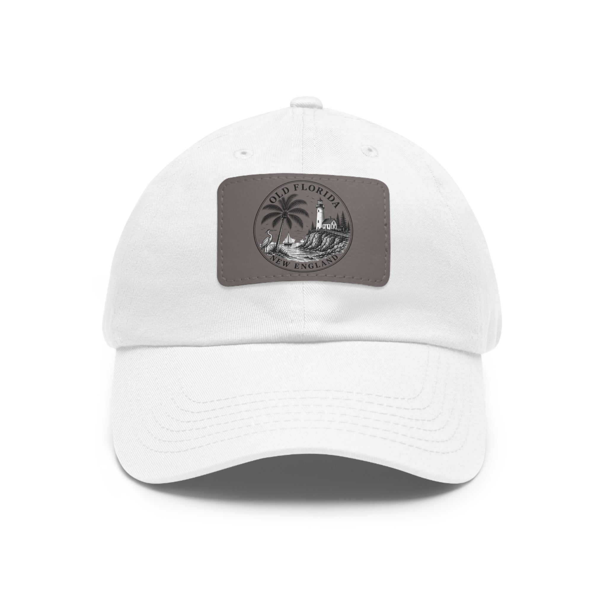 Old Florida New England Leather Patch Dad Hat