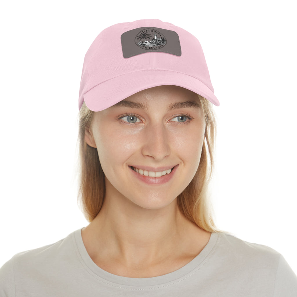 Old Florida New England Leather Patch Dad Hat