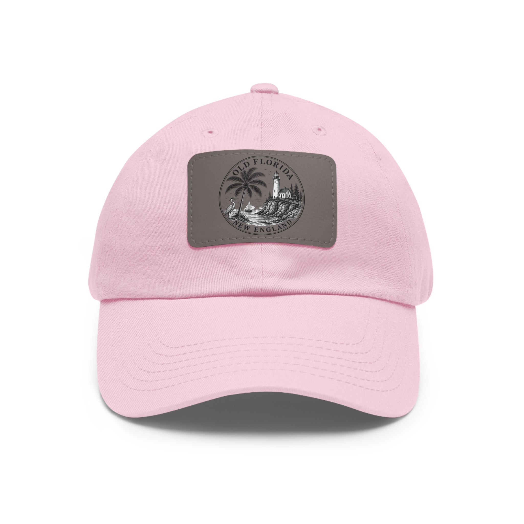Old Florida New England Leather Patch Dad Hat