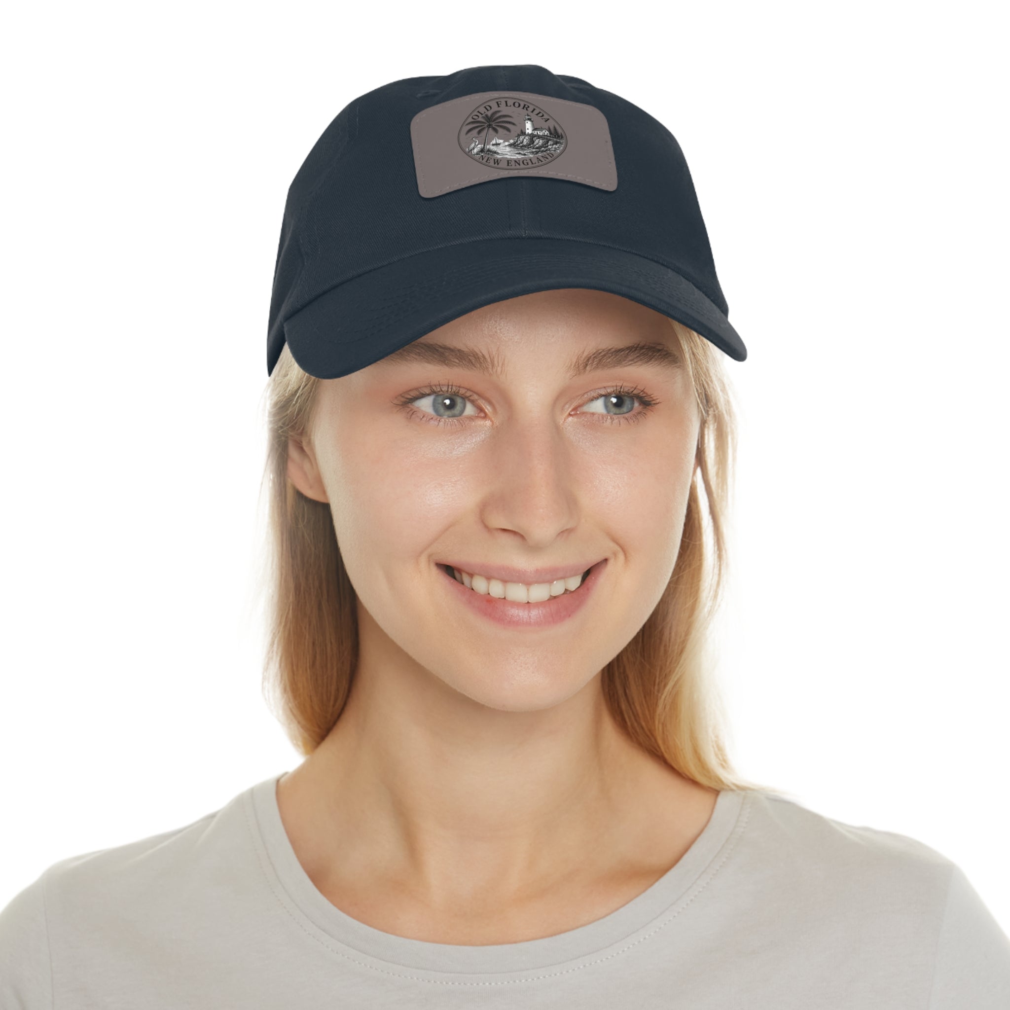 Old Florida New England Leather Patch Dad Hat