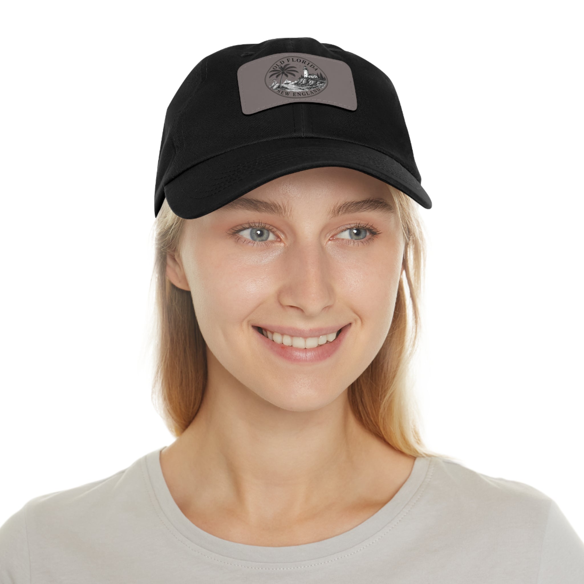 Old Florida New England Leather Patch Dad Hat