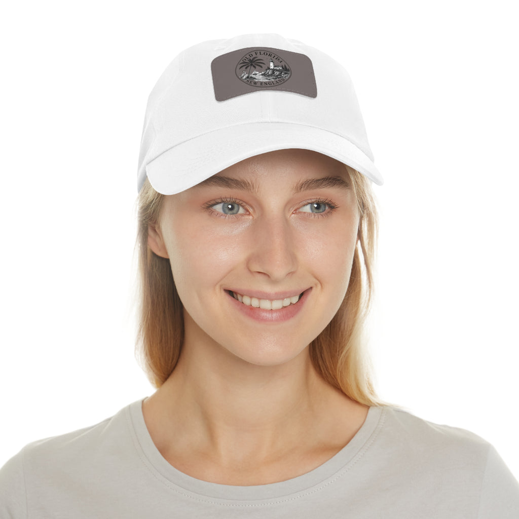 Old Florida New England Leather Patch Dad Hat