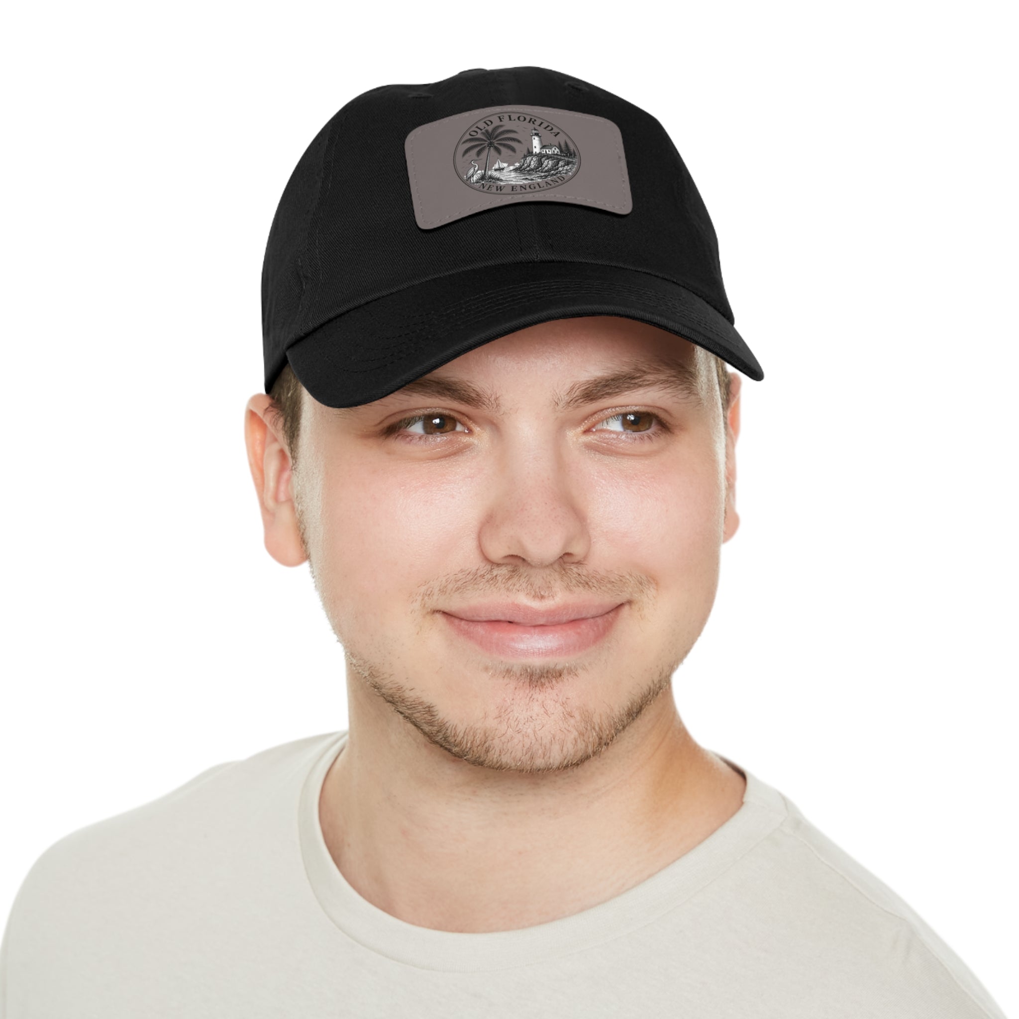 Old Florida New England Leather Patch Dad Hat