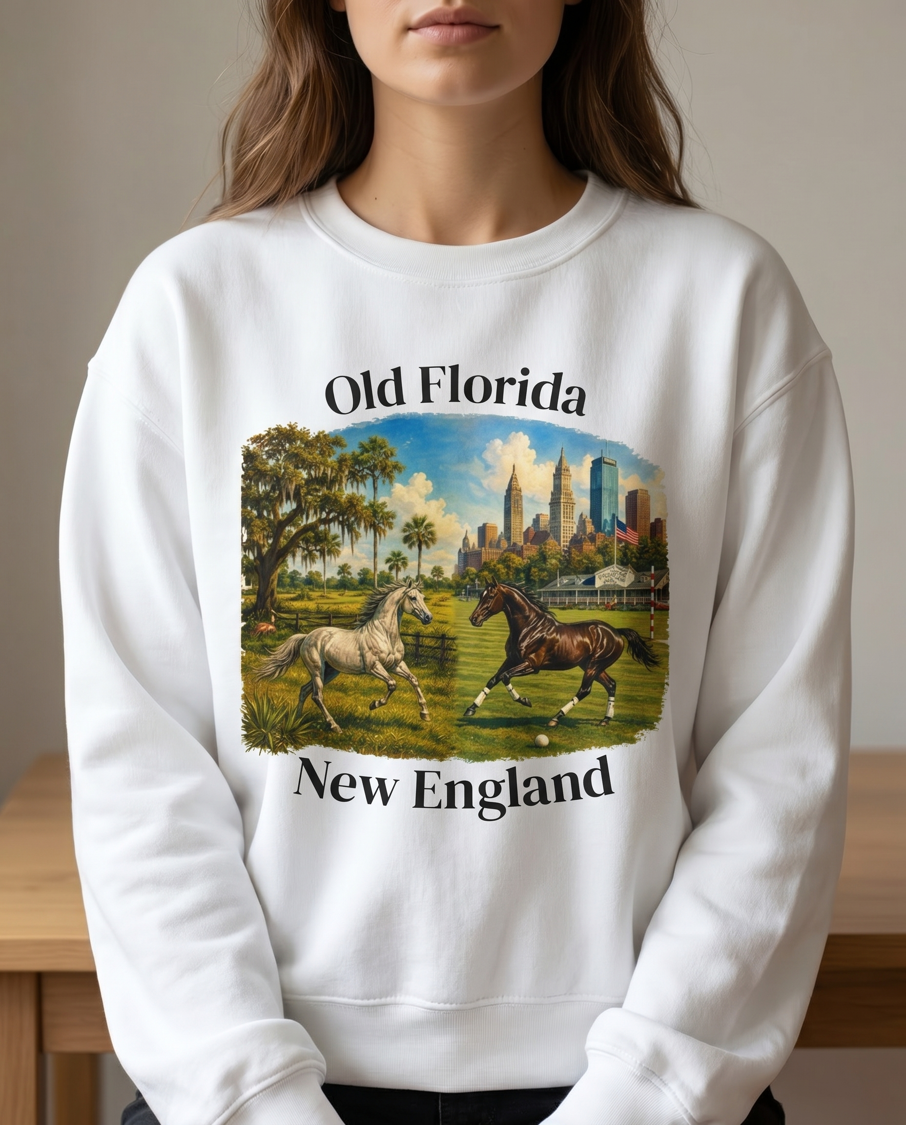 Hay to Rose Sweatshirt — chin-down close-up female