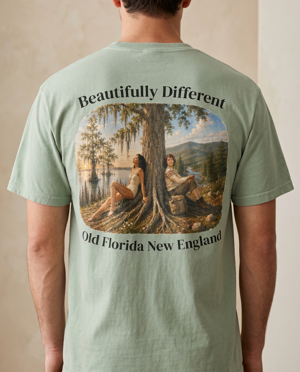 Beautifully Different T-Shirt — back design lifestyle shot