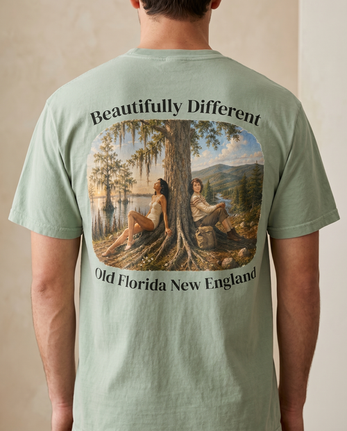 Beautifully Different T-Shirt — back design lifestyle shot