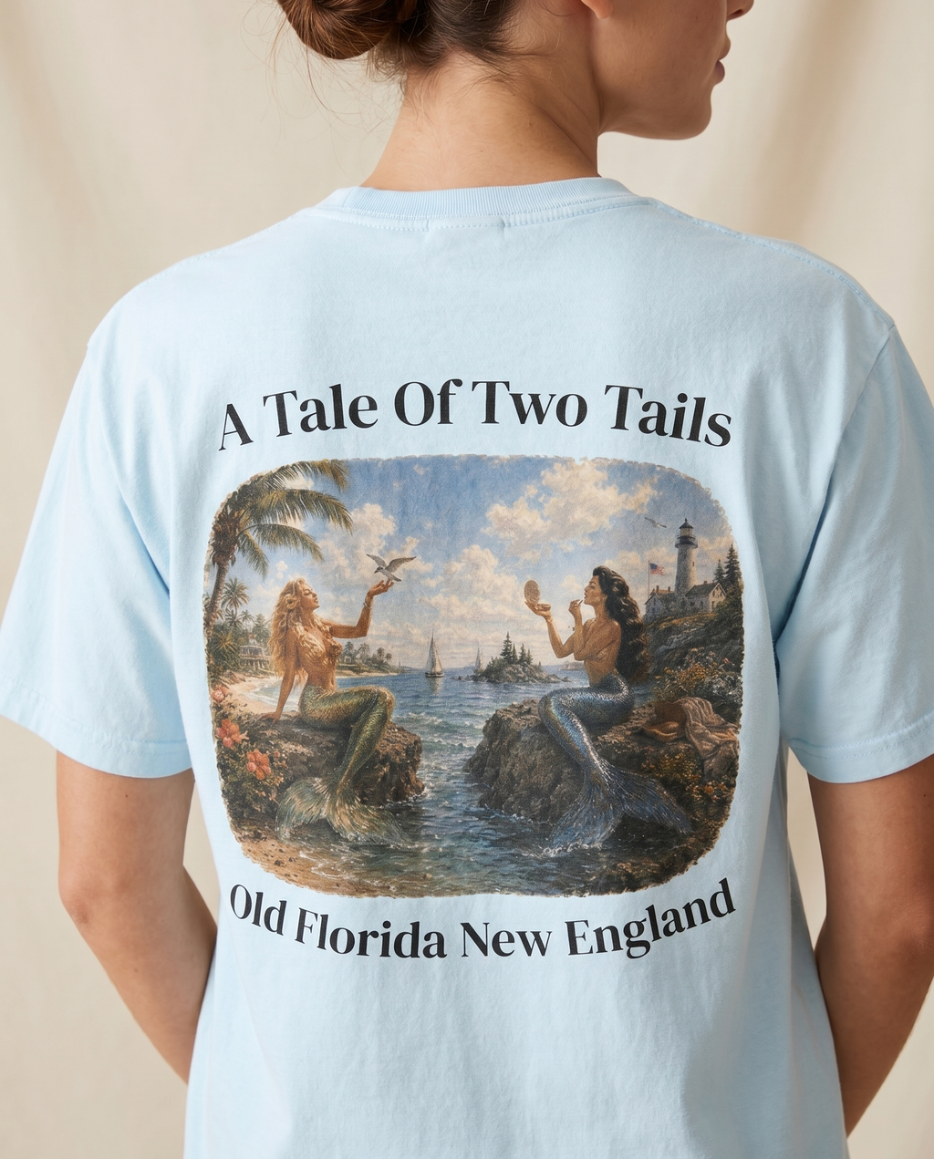 A Tale Of Two Tails T-Shirt — back design lifestyle shot