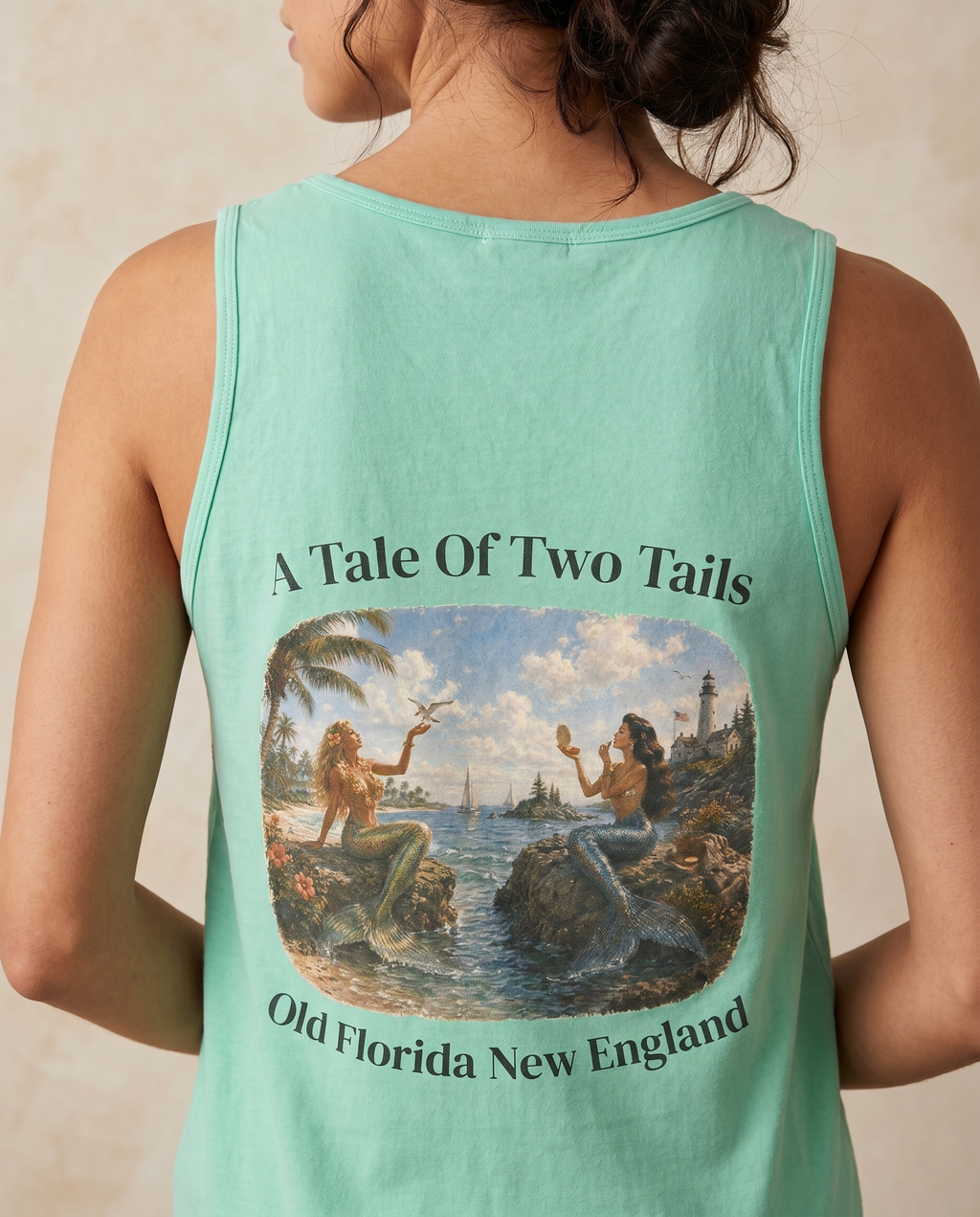 A Tale Of Two Tails Tank — back design lifestyle shot