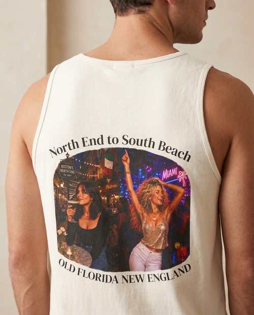 North End to South Beach Tank — back design lifestyle shot