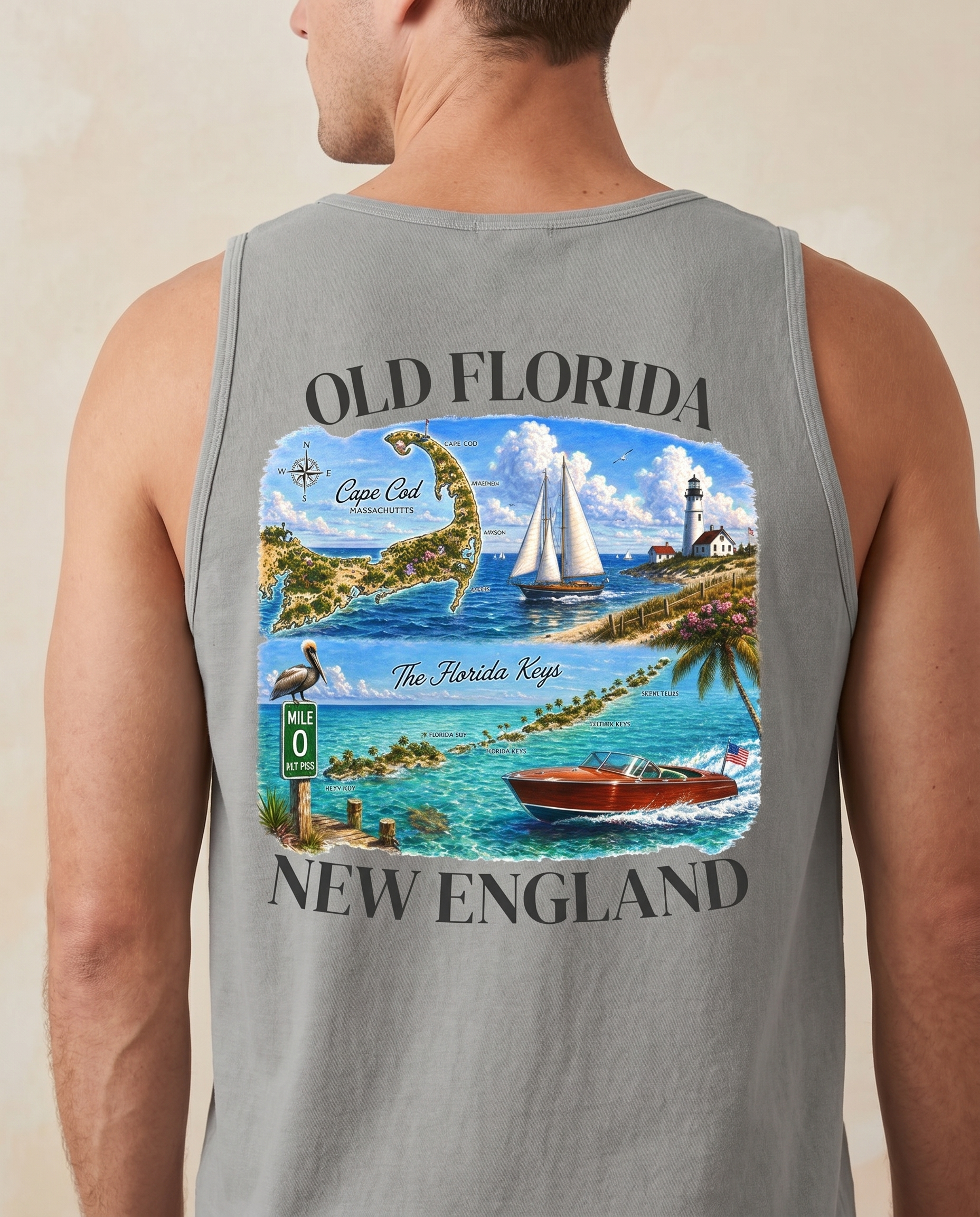 Cape to Keys Tank — back design lifestyle shot