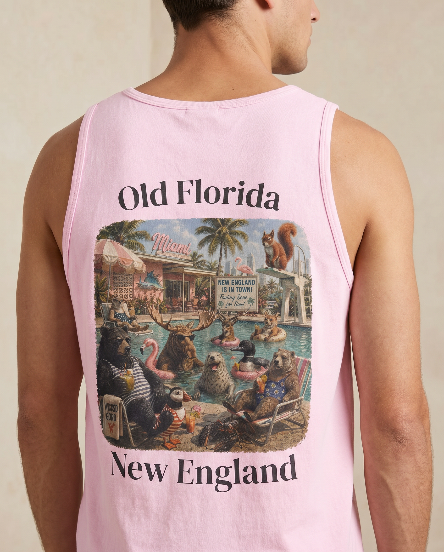 New England Is In Town Tank — back design lifestyle shot