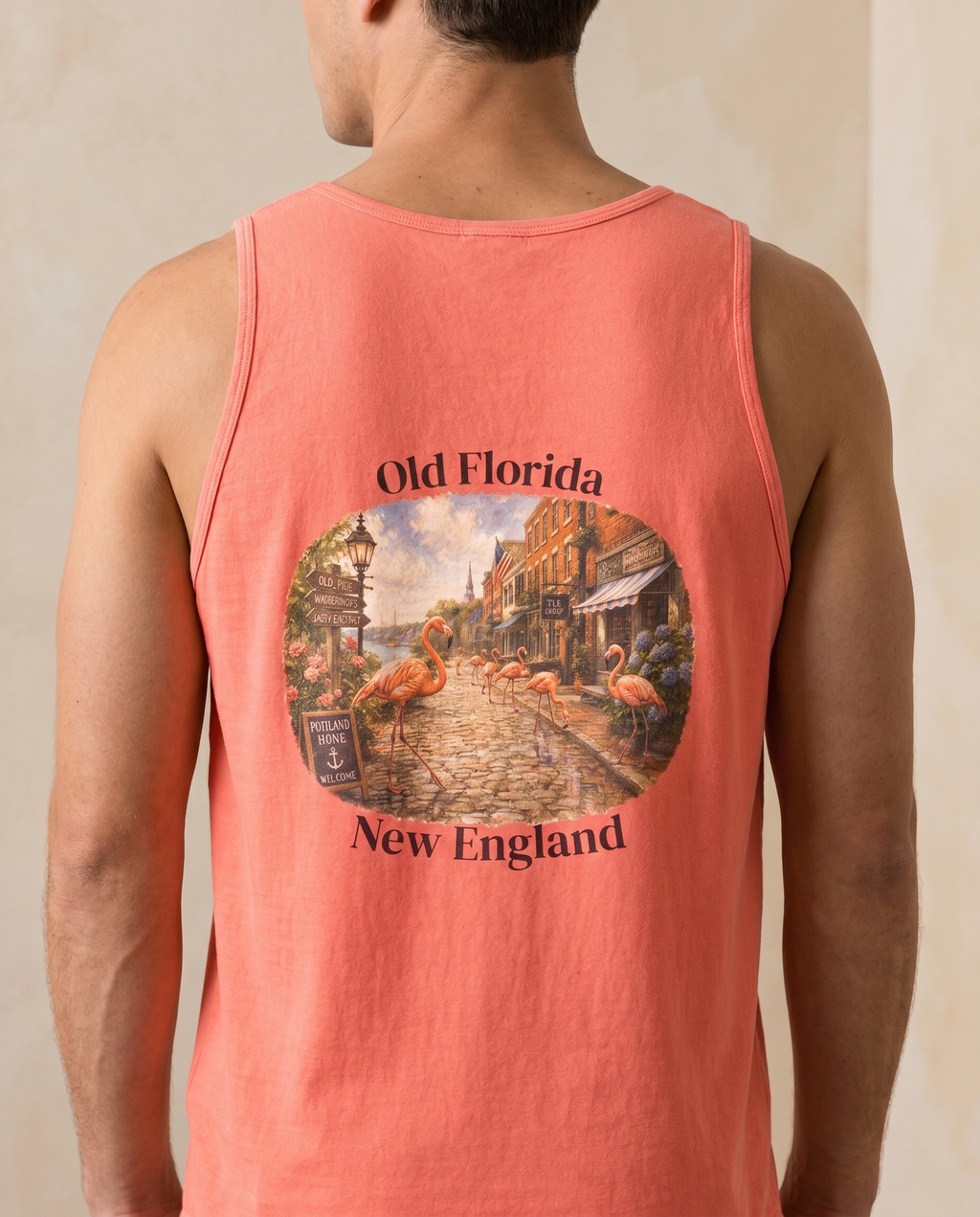 Pink in Portland Tank Top — back design lifestyle shot
