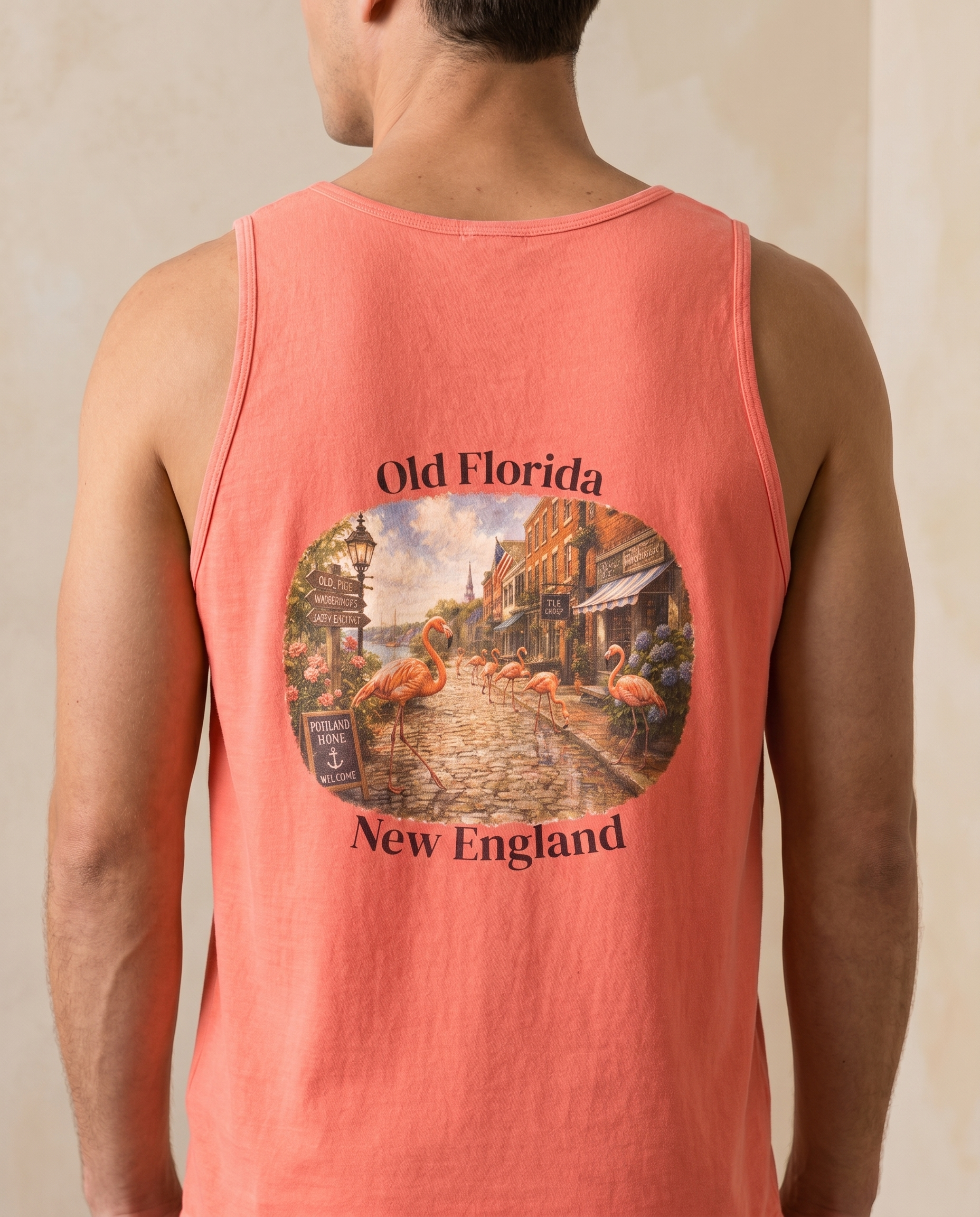 Pink in Portland Tank Top — back design lifestyle shot
