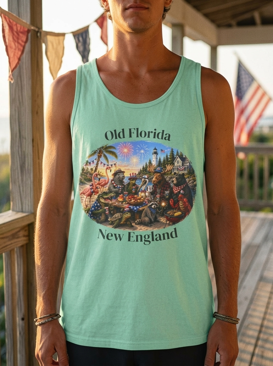 Red White & Wild Tank Top (Front Facing)