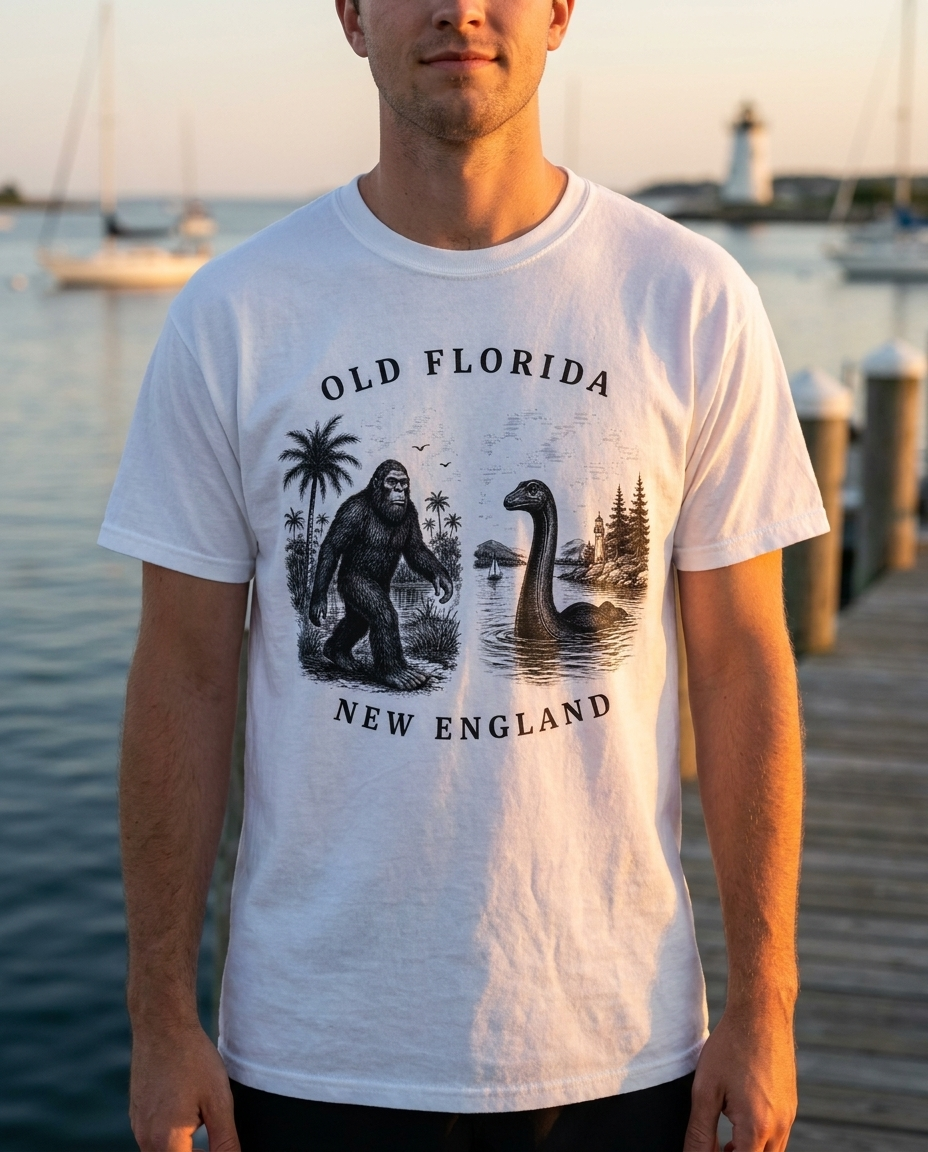 Myths of The Mainland T-Shirt Front Facing lifestyle photo