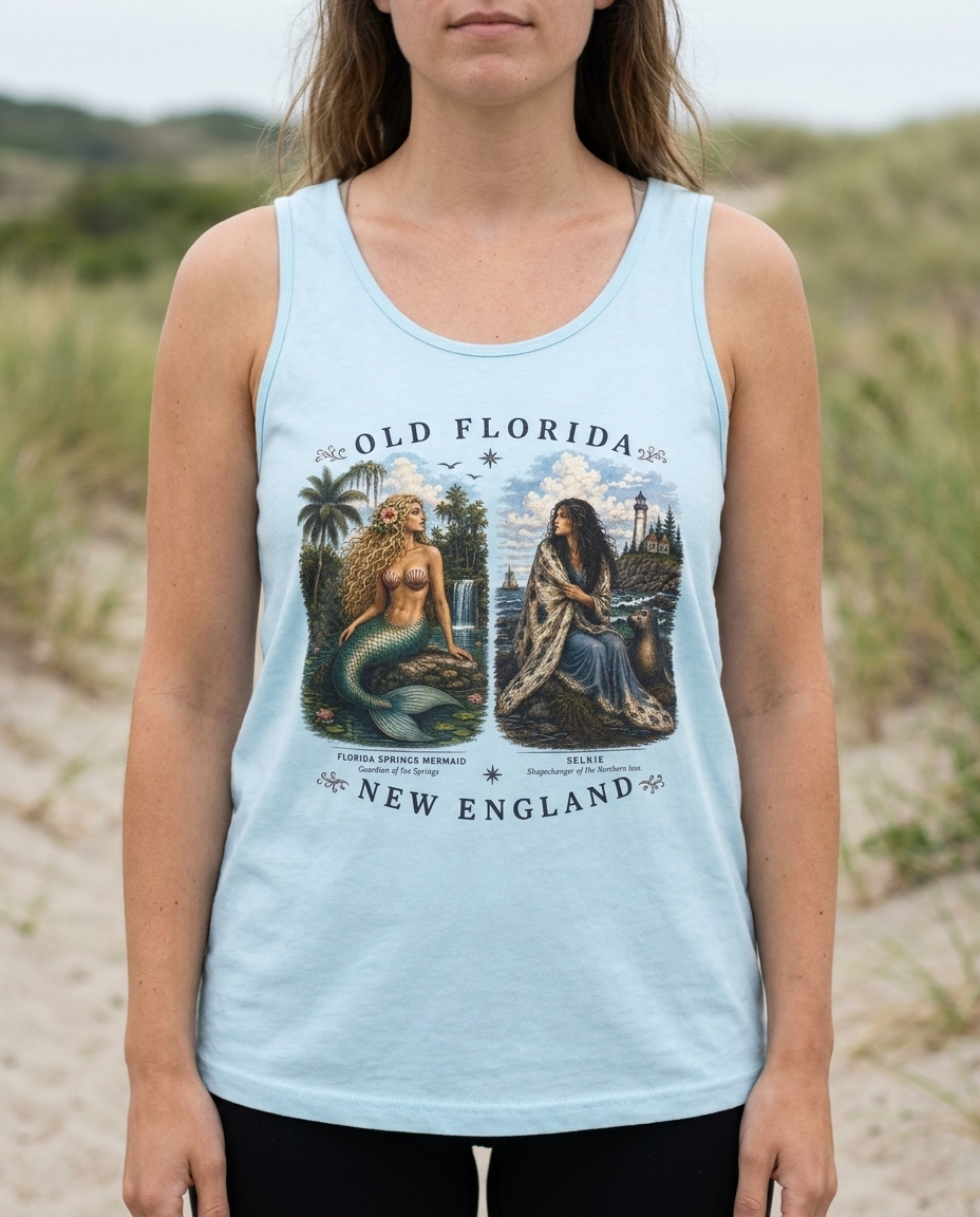 Mermaid and Selkie Tank Top In Color lifestyle photo (duplicate for resize)