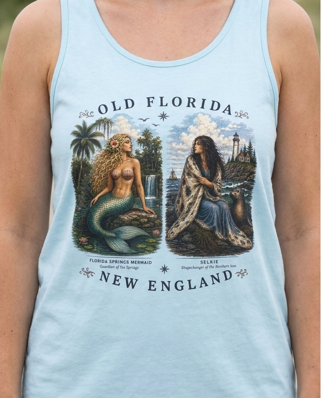 Mermaid and Selkie Tank Top Front Facing In Color lifestyle photo