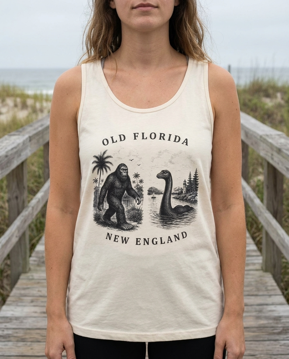 Myths of The Mainland Tank Top lifestyle photo (duplicate for resize)