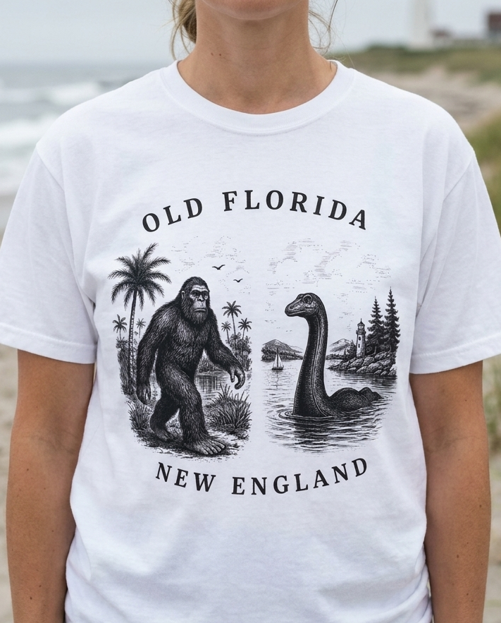 Myths of The Mainland T-Shirt Front Facing lifestyle photo