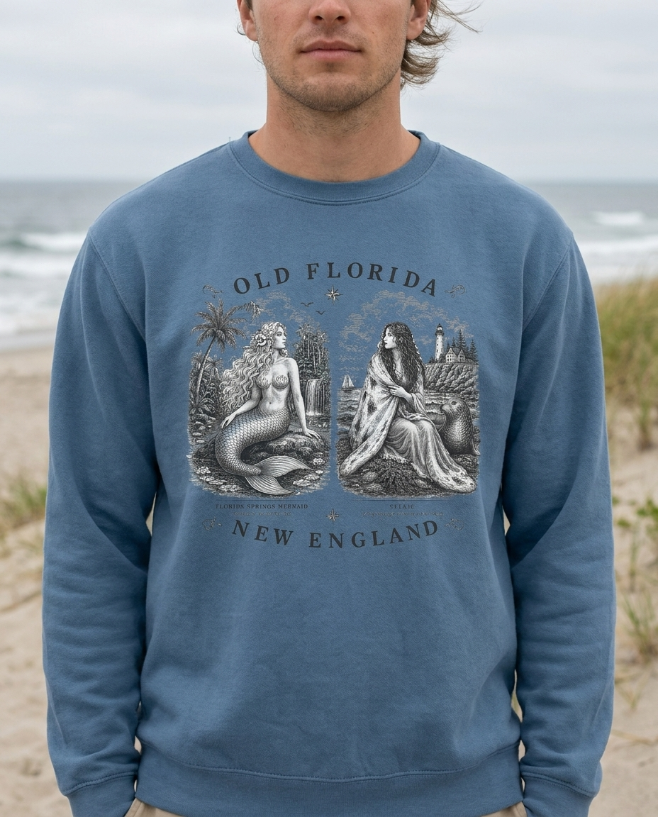 Mermaid and Selkie Sweatshirt lifestyle photo (duplicate for resize)