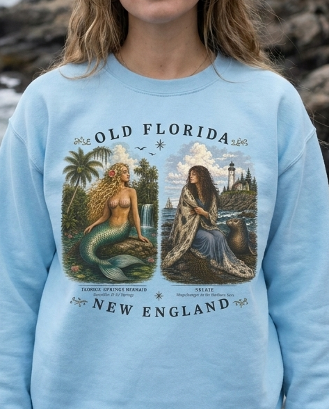 Mermaid and Selkie Sweatshirt In Color lifestyle photo (front)