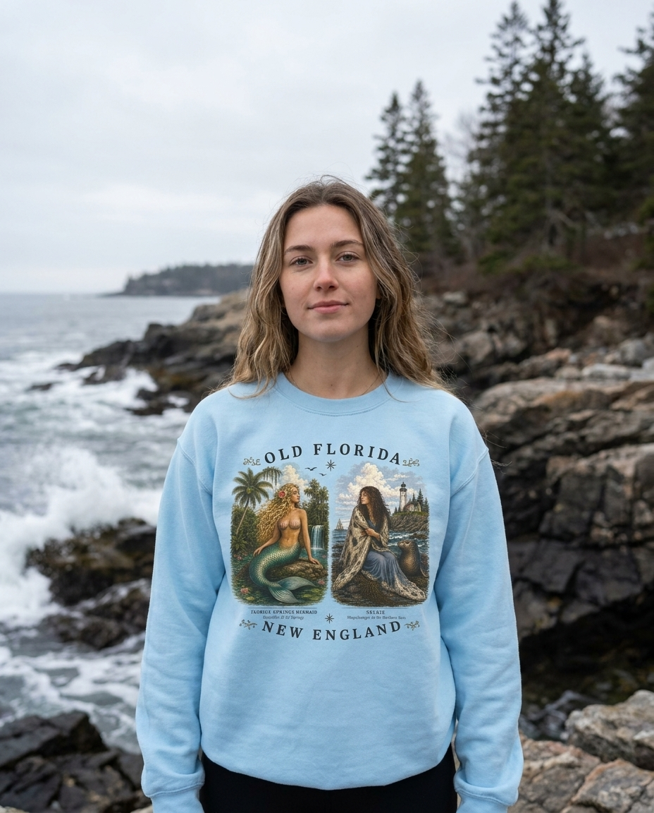 Mermaid and Selkie Sweatshirt In Color lifestyle photo (duplicate for resize)