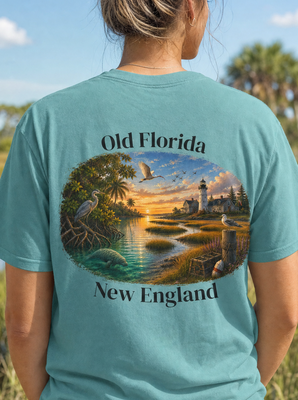 Mangrove & Marsh T-Shirt back design lifestyle photo