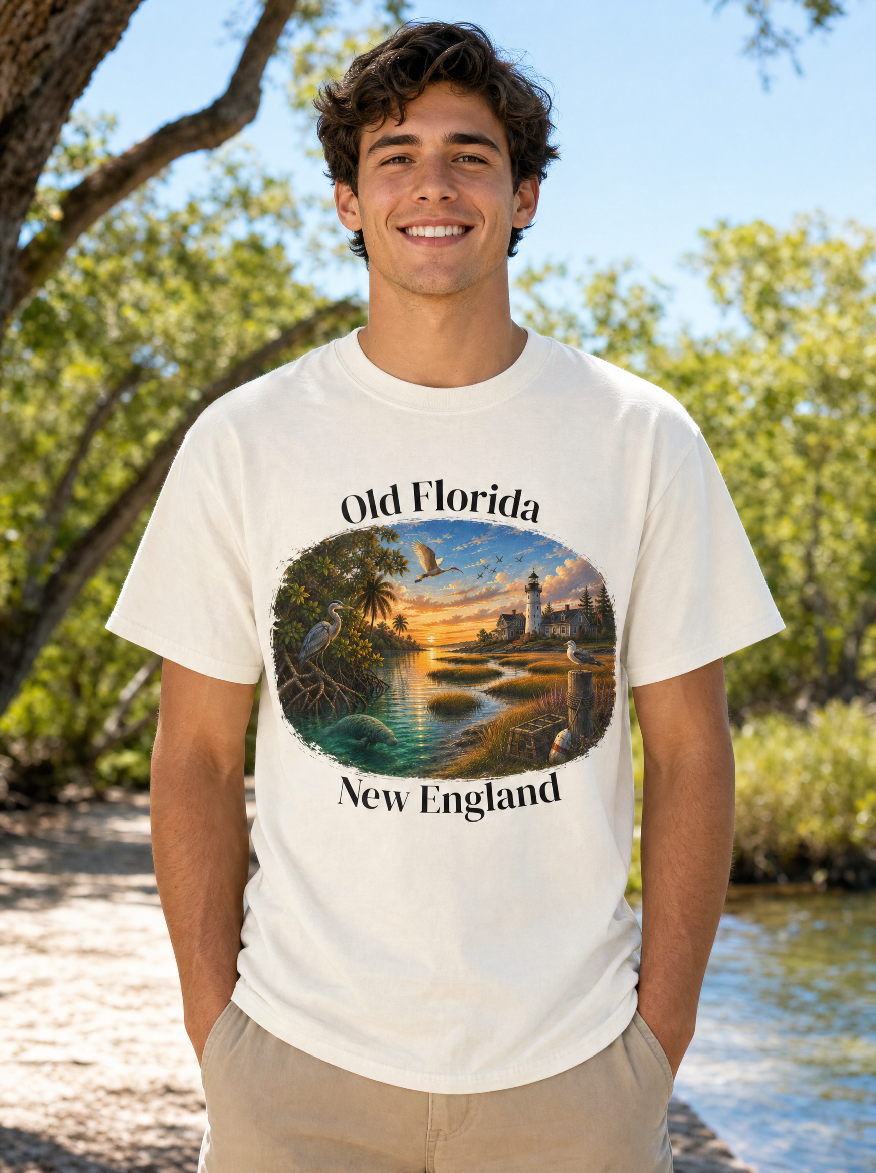 Mangrove & Marsh T-Shirt front design lifestyle photo (crop)
