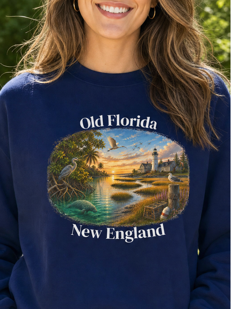 Mangrove & Marsh Sweatshirt front design lifestyle photo