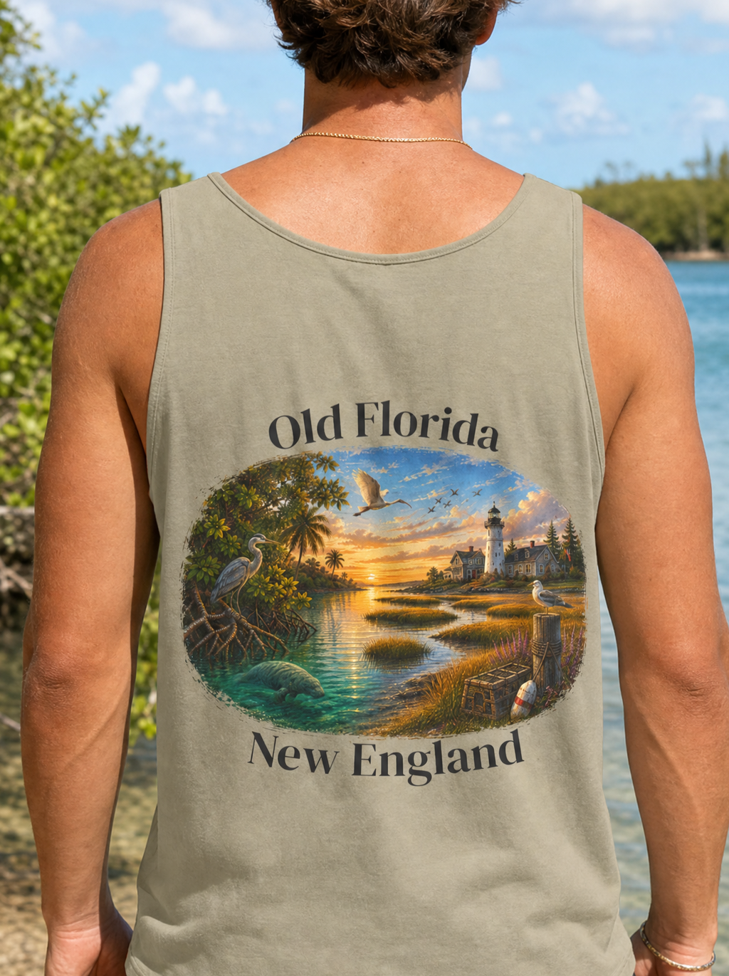 Mangrove & Marsh Tank Top back design lifestyle photo
